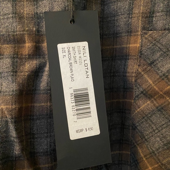 Nili Lotan XL Men’s Plaid Button Up Light Flannel Shirt NWOT - Picture 5 of 5